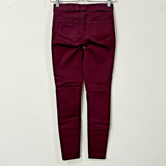 NO BOUNDARIES Skinny Pants XS/XCH(1) Wine Stretch Pull-On Low Rise - Picture 2 of 11